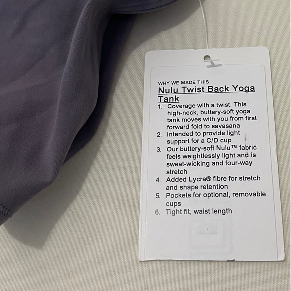 Lululemon NULU Twist Back Yoga Tank Top - NWT -Size 4 - Picture 5 of 5